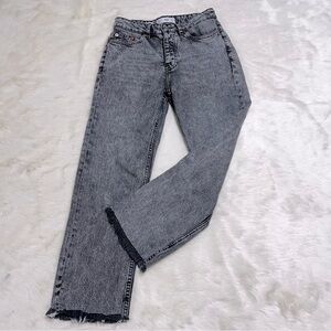 Mango Havana straight leg ankle‎ jeans in gray